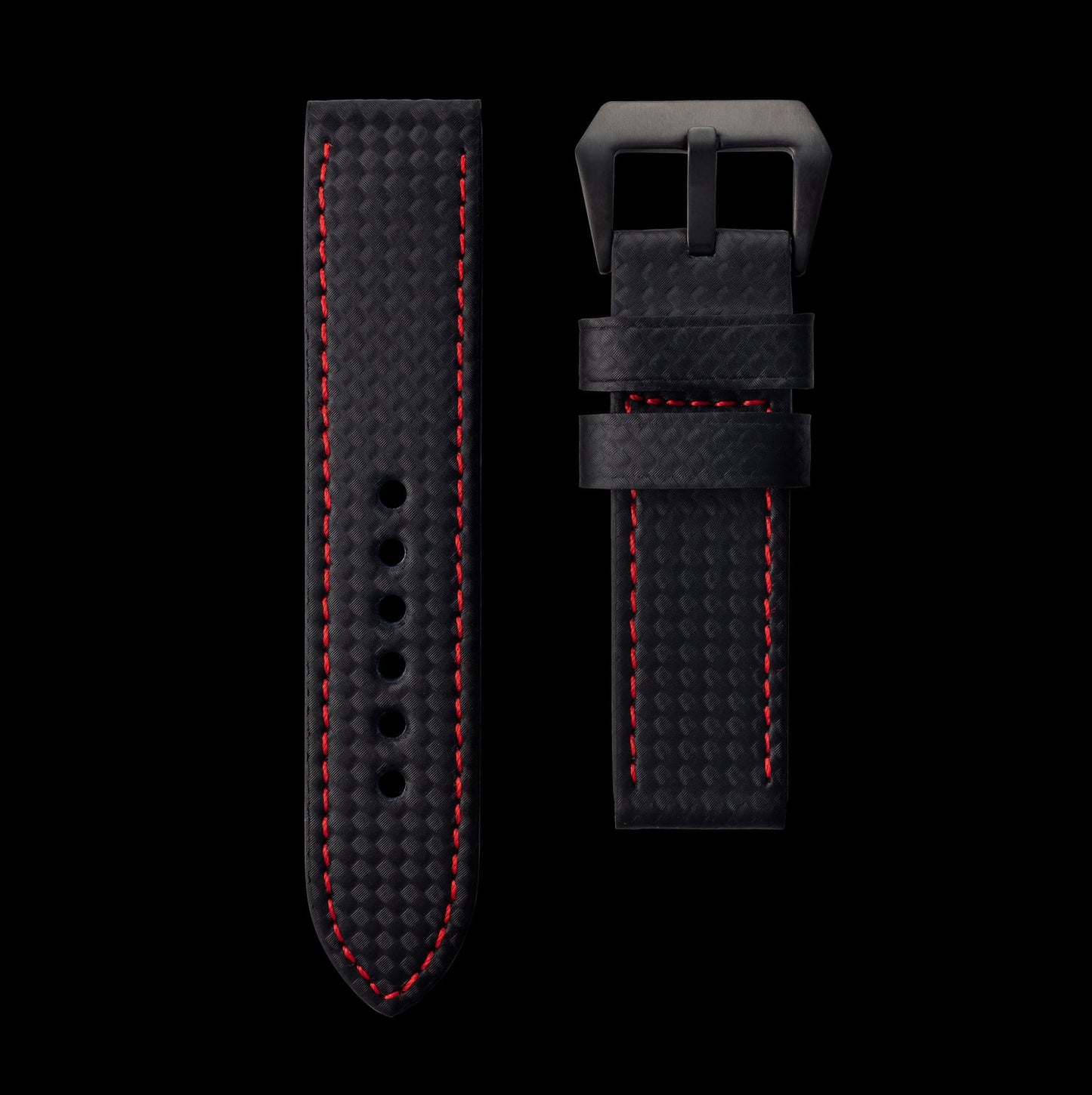 Red Stitching Carbon Fiber