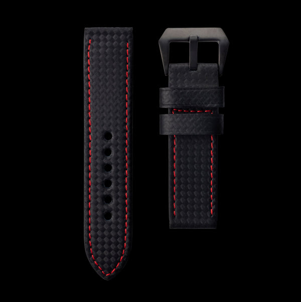 Red Stitching Carbon Fiber