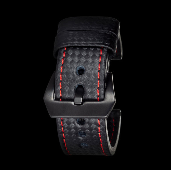 Red Stitching Carbon Fiber