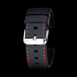 Red Stitching Black Silicone